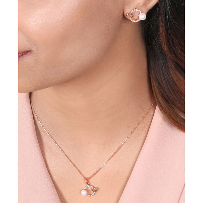 Harmony in Rose 925 Sterling Silver Rose Gold-Plated Jewelry Set