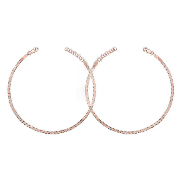 Harmony in Tones 925 Sterling Silver Anklet with Dual Tone Plating