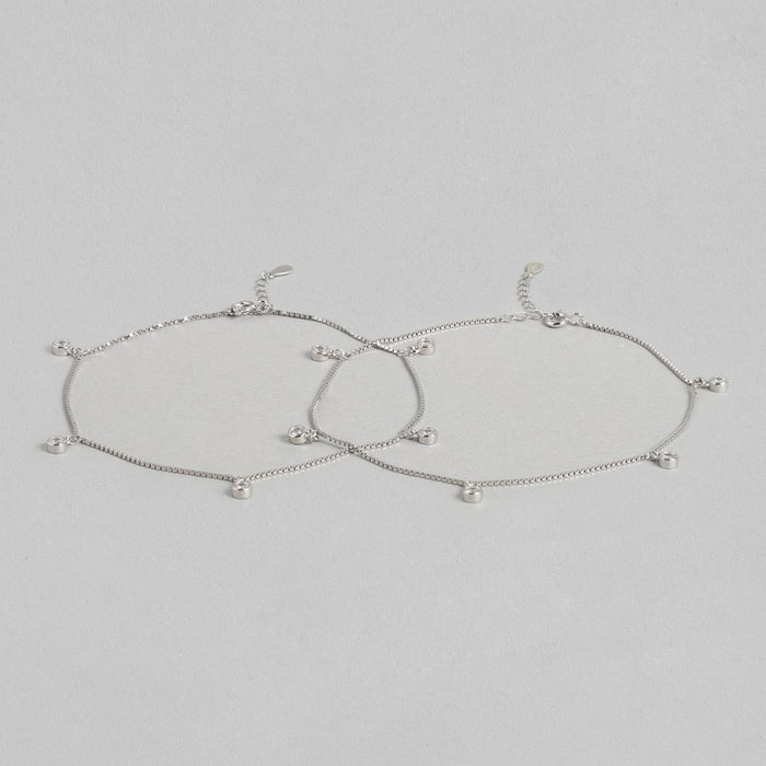 Harmony of Love - Leafy Toe Ring & Charm Drop Anklet Pair Valentine Combo
