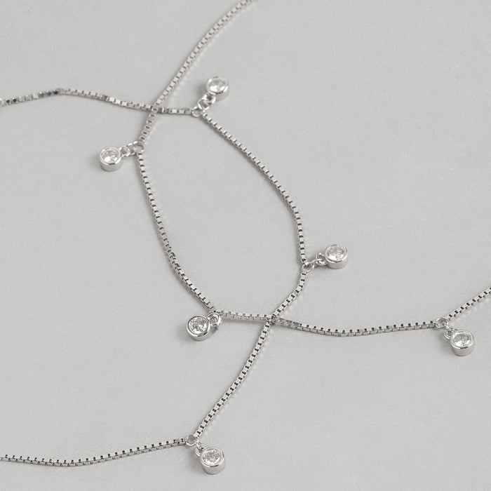 Harmony of Love - Leafy Toe Ring & Charm Drop Anklet Pair Valentine Combo