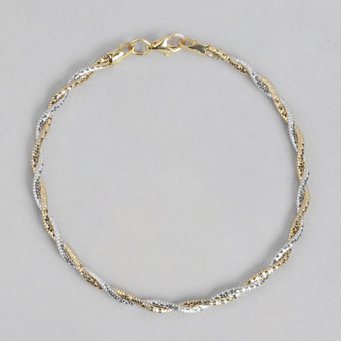 Harmony Weave 925 Sterling Silver Gold & Rhodium Plated Bracelet