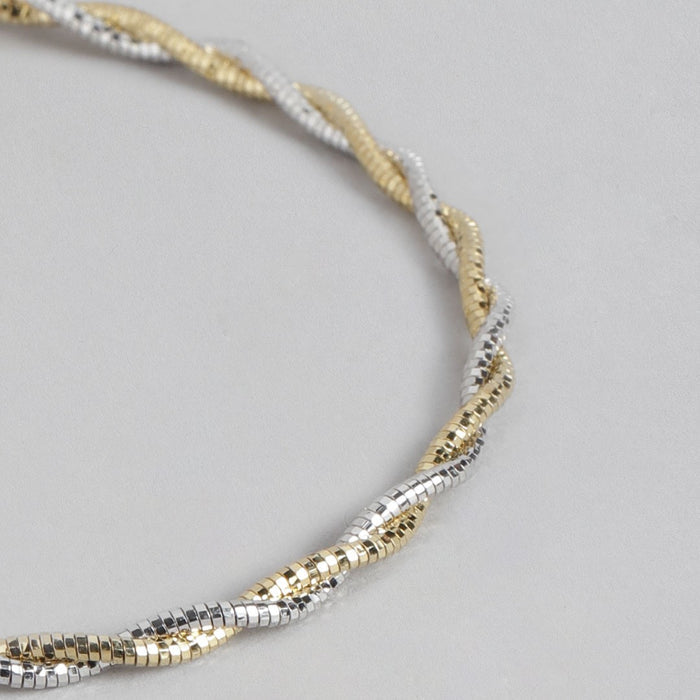 Harmony Weave 925 Sterling Silver Gold & Rhodium Plated Bracelet