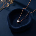 Heart beam Rose Gold Plated 925 Silver Necklace
