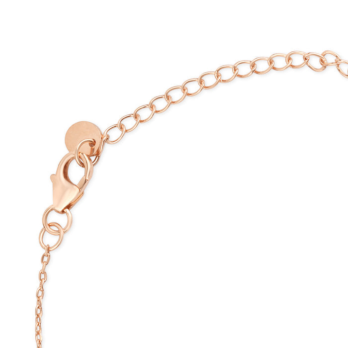 Heart Charms Rose Gold Plated 925 Sterling Silver Bracelet
