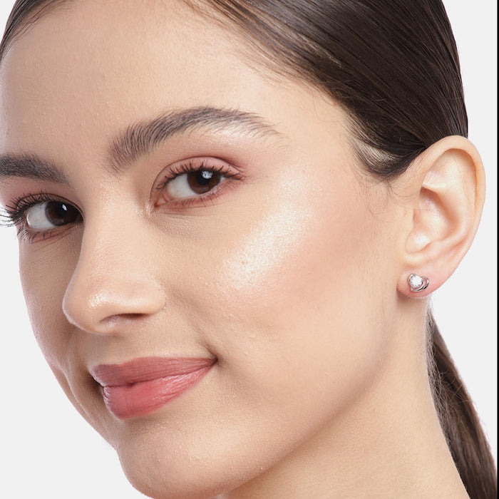 Heart CZ 925 Sterling Silver Earrings