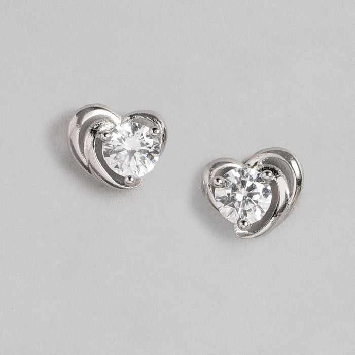 Heart CZ 925 Sterling Silver Earrings