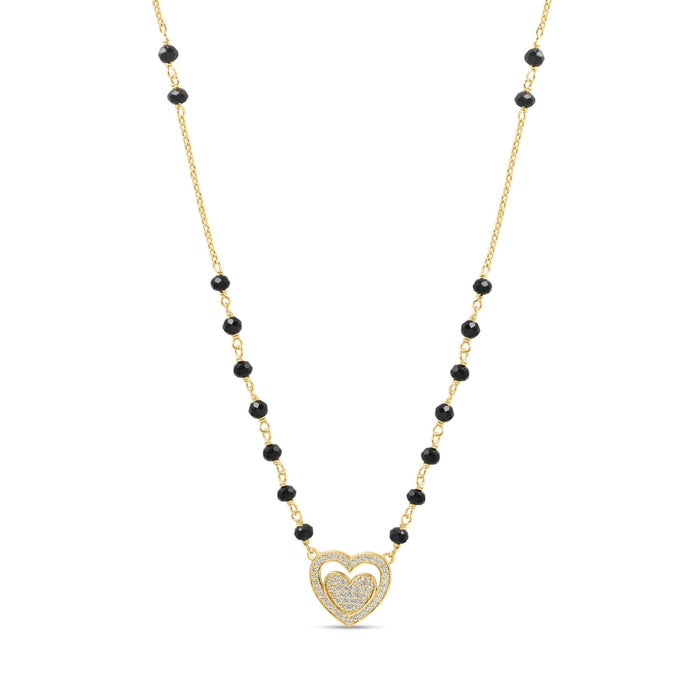 Heart CZ Gold-Plated 925 Sterling Silver Mangalsutra