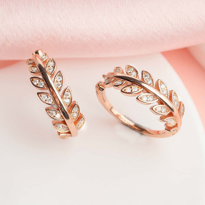 Heart-CZ rose Gold Plated 925 Jewellery Set