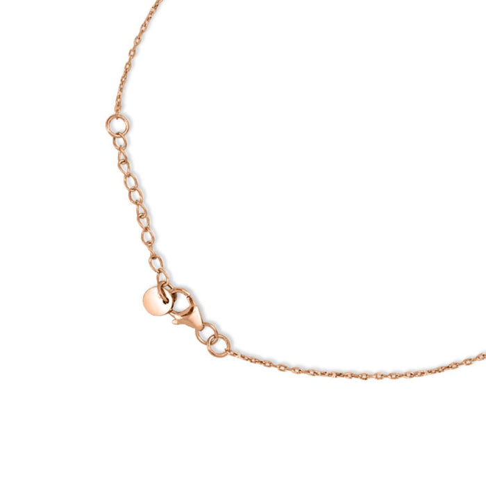 Heart CZ Rose Gold Plated 925 Sterling Silver Anklet