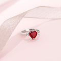 Heart Glam Rhodium Plated 925 Sterling Silver Ring (Adjustable)