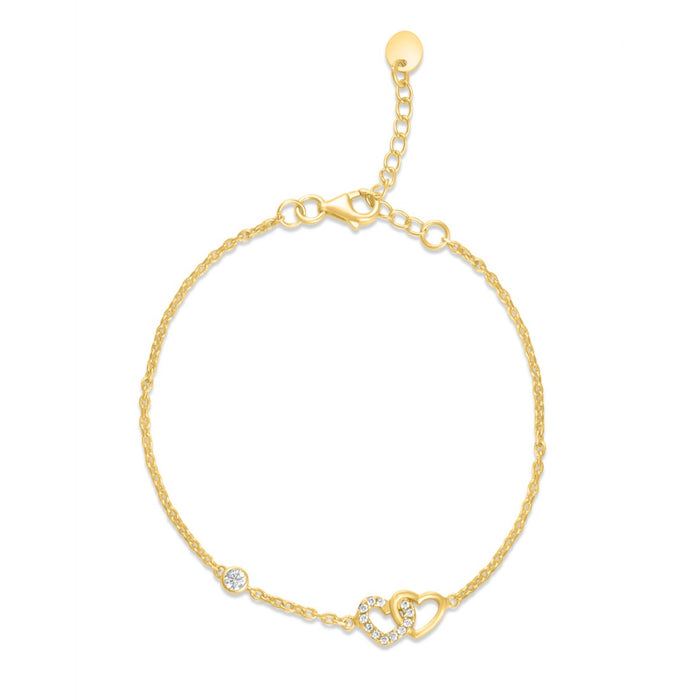 Heart Gold Plated 925 Sterling Silver Bracelet