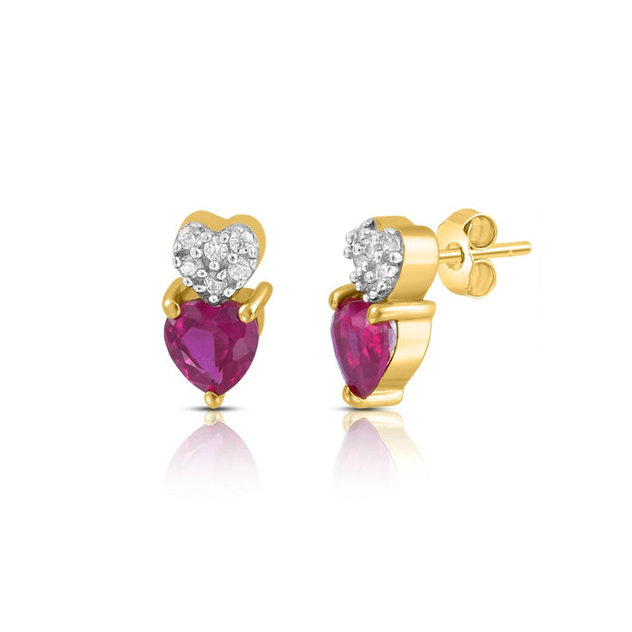 Heart Gold Plated 925 Sterling Silver Earrings