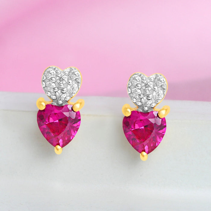 Heart Gold Plated 925 Sterling Silver Earrings