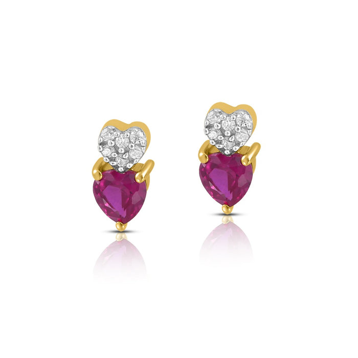 Heart Gold Plated 925 Sterling Silver Earrings