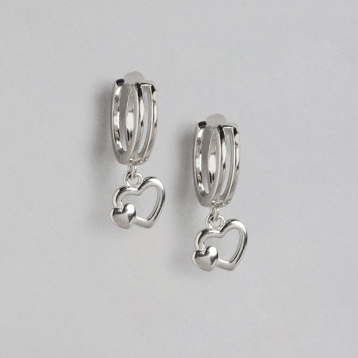 Heart in Heart 925 Silver Drop Earring