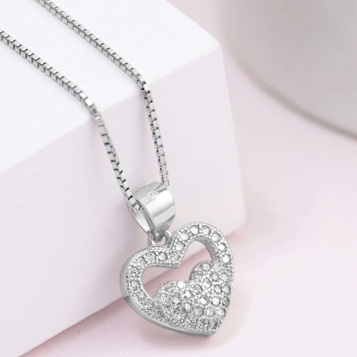 Heart in Heart 925 Silver Necklace