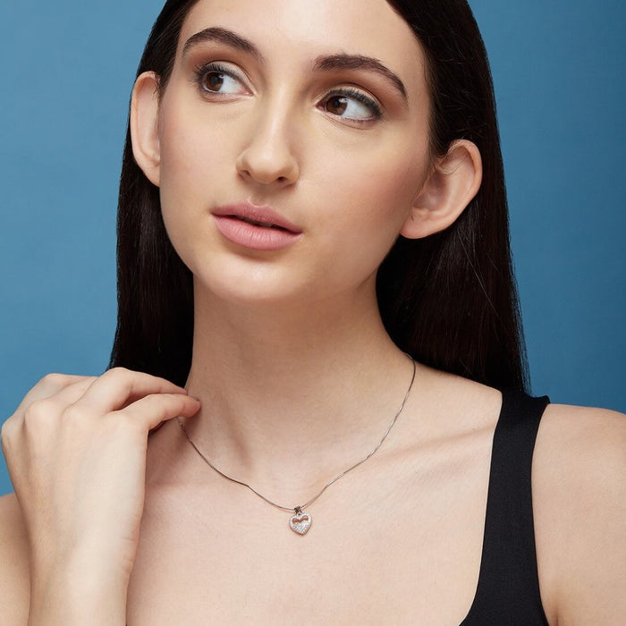 Heart in Heart 925 Silver Necklace