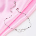 Heart in Heart Radiance Rhodium-Plated 925 Sterling Silver Bracelet with Box Chain