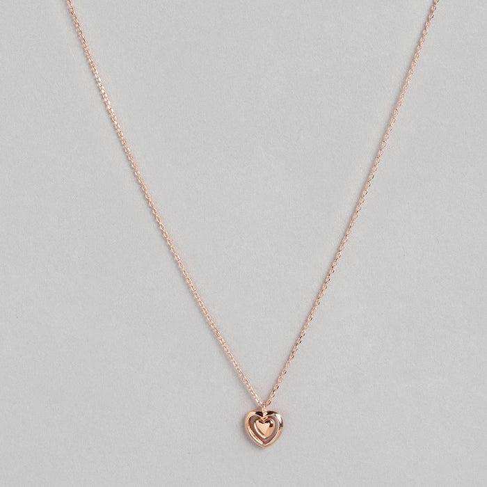 Heart & Love Rose Gold Plated 925 Sterling Silver Necklace