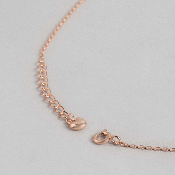 Heart & Love Rose Gold Plated 925 Sterling Silver Necklace