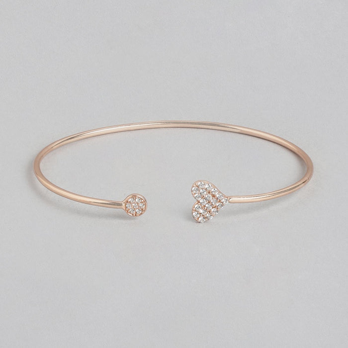 Heart of Gold CZ 925 Sterling Silver Slider Bracelet