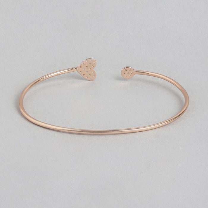 Heart of Gold CZ 925 Sterling Silver Slider Bracelet