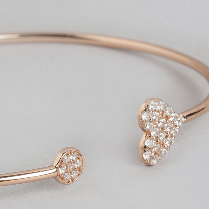 Heart of Gold CZ 925 Sterling Silver Slider Bracelet