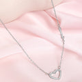 Heart Rhodium Plated 925 Sterling Silver Charm Necklace