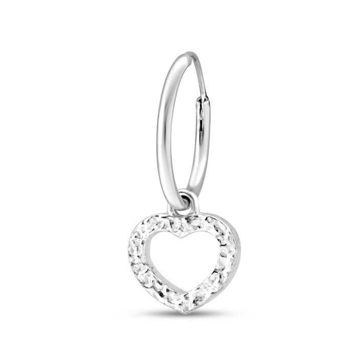 Heart Rhodium Plated 925 Sterling Silver Earrings