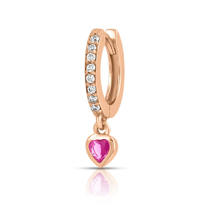 Heart Rose Gold Plated 925 Sterling Silver Drop Earrings