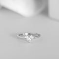 Heart Solitaire 925 Sterling Silver Ring for Women (Adjustable)