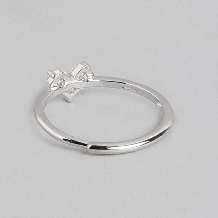 Heart Solitaire 925 Sterling Silver Ring for Women (Adjustable)