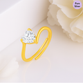 Heart Solitaire Gold Plated 925 Sterling Silver Ring