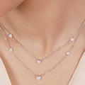 Heart Solitaire Rhodium Plated 925 Sterling Silver Necklace