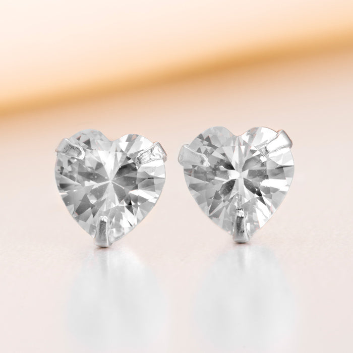 Heart Wrapped Silver 7 mm 925 Silver Earrings