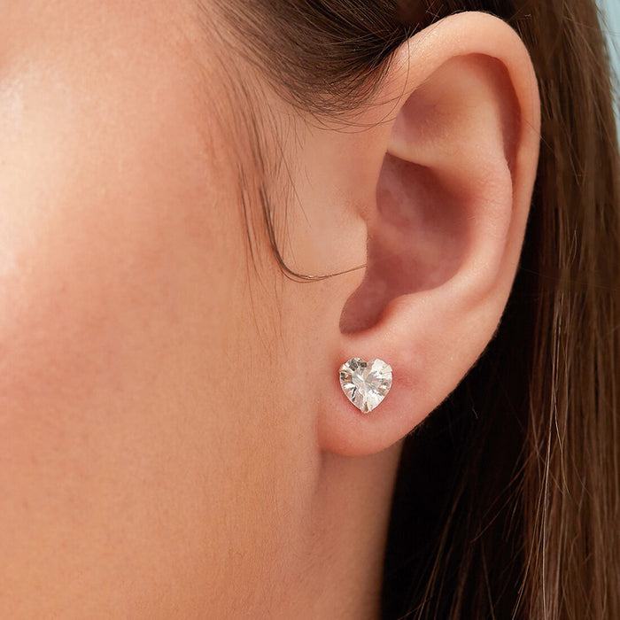 Heart Wrapped Silver 7 mm 925 Silver Earrings