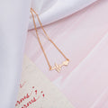 Heartbeat Rose Gold Plated 925 Sterling Silver Necklace