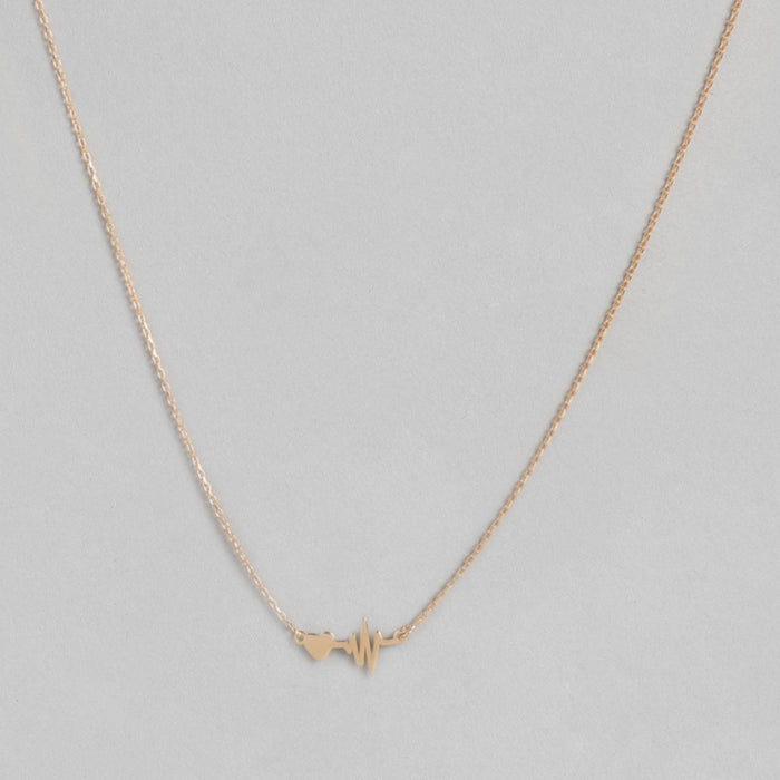 Heartbeat Rose Gold Plated 925 Sterling Silver Necklace