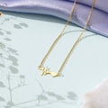 Heartbeats of Love Gold Plated 925 Sterling Silver Necklace with CZ
