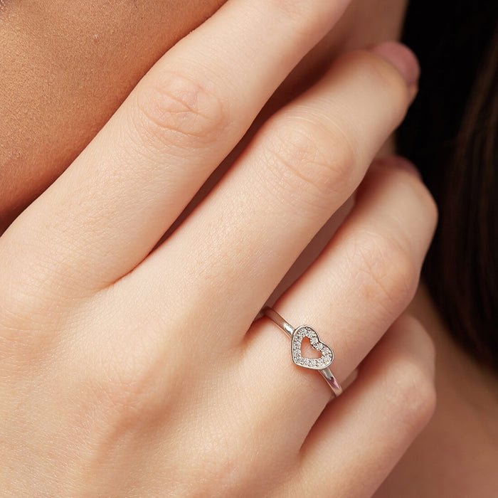 Heartcore CZ 925 Sterling Silver Ring (Onesize)
