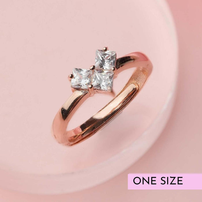 Heartcore Rose Gold Plated 925 Sterling Silver Ring (Adjustable)