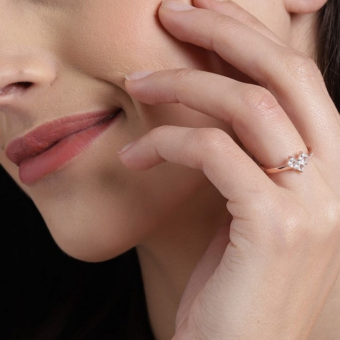 Heartcore Rose Gold Plated 925 Sterling Silver Ring (Adjustable)