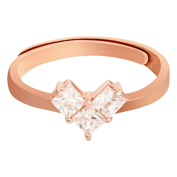 Heartcore Rose Gold Plated 925 Sterling Silver Ring (Adjustable)