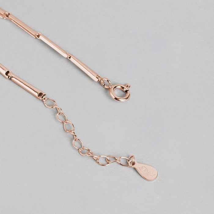 Heartfelt Affection 925 Sterling Silver Rose Gold-Plated Heart Bracelet