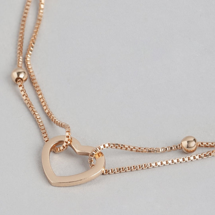 Heartfelt Affection Rose Gold-Plated 925 Sterling Silver Bracelet