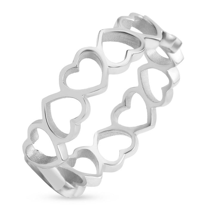 Heartfelt Elegance Rhodium Plated 925 Sterling Silver Female Ring