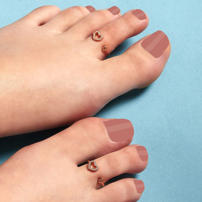 Heartfelt Embrace - Valentine's Toe Ring & Anklet Pair Combo