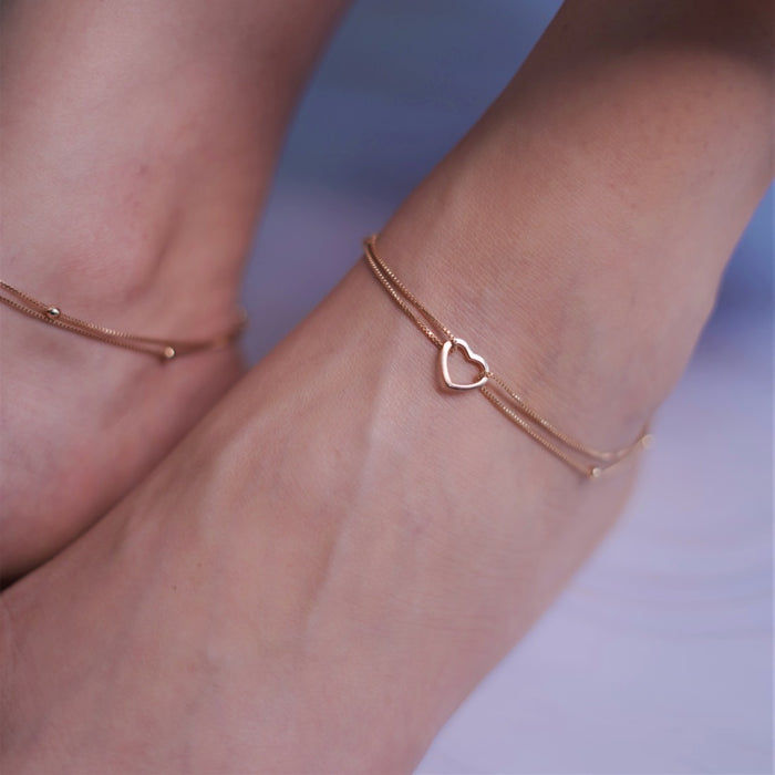 Heartfelt Embrace - Valentine's Toe Ring & Anklet Pair Combo