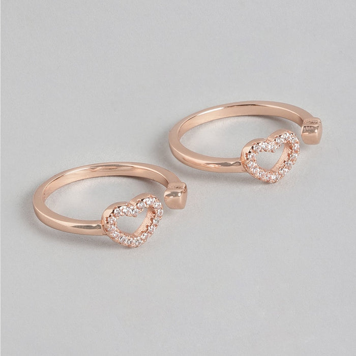 Heartfelt Embrace - Valentine's Toe Ring & Anklet Pair Combo