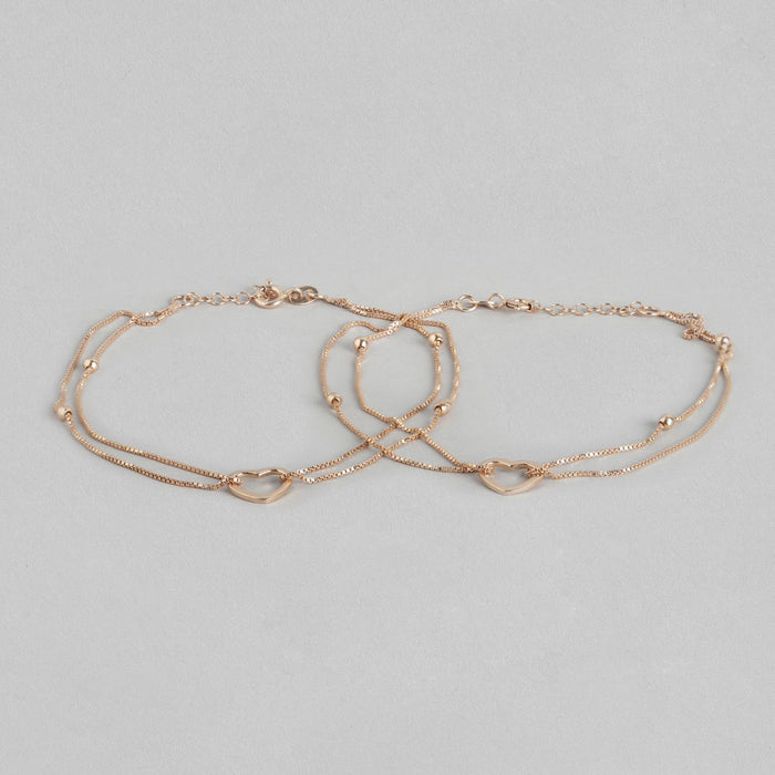 Heartfelt Embrace - Valentine's Toe Ring & Anklet Pair Combo